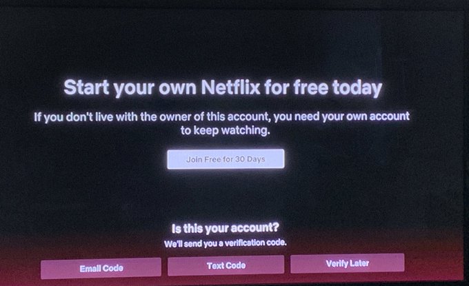 Netflix stop met delen. Bron: GammaWire